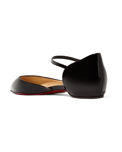 Christian louboutin Riverina Patent-leather Point-toe Flats in ...