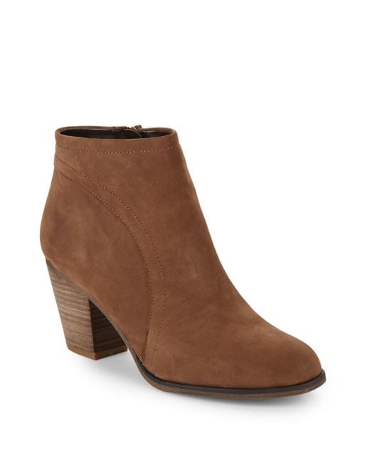 Franco sarto Disco Leather Booties in Brown (tobacco) | Lyst