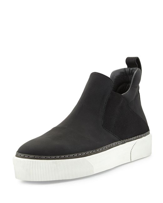 Lanvin Leather High-top Slip-on Sneaker in Black for Men  