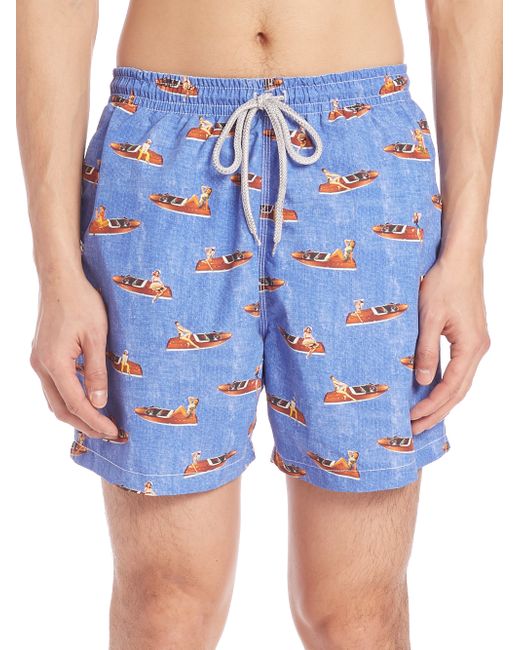 Saks fifth avenue Show Boat Swim Trunks in Blue for Men - Save 81% | Lyst
