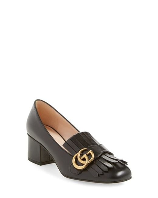 Gucci Marmont Leather Court Shoes in Black Save 25 Lyst