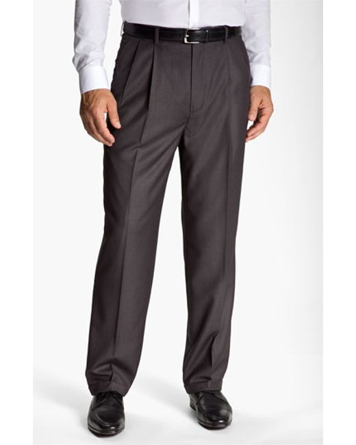 Linea naturale Pleated Microfiber Dress Pants in Gray for Men (LIGHT ...