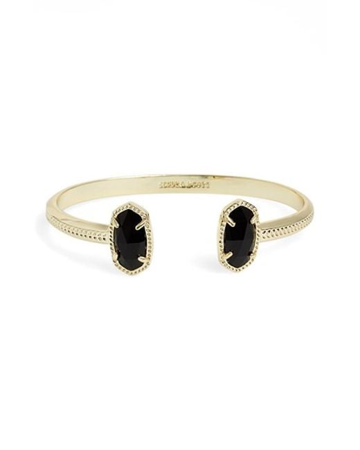Kendra scott 'elton' Station Cuff Bracelet in Black (BLACK ONYX/ GOLD ...