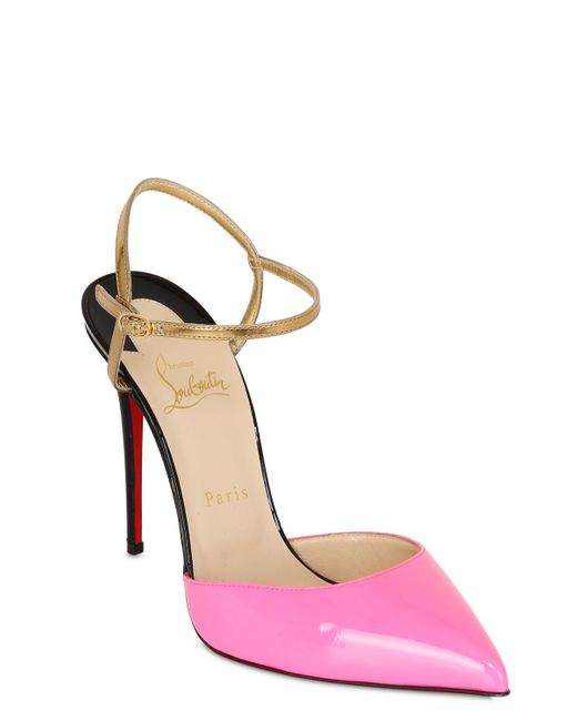 Christian louboutin Rivierina Patent Leather Sandals in Pink | Lyst  
