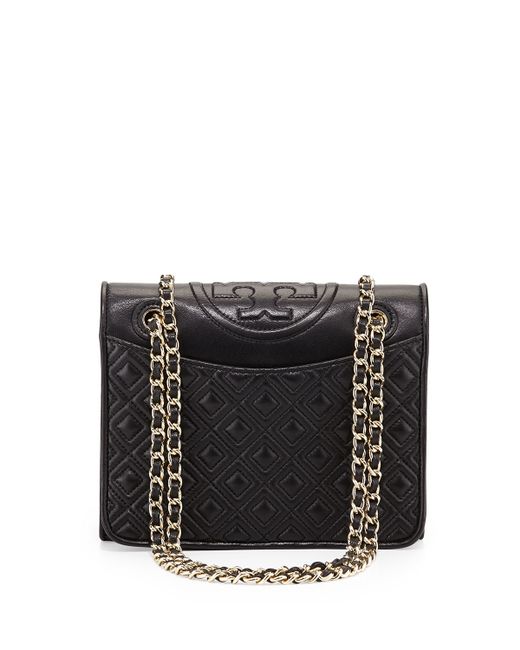 burch fleming medium quilted shoulder bag in black lyst burch fleming medium quilted shoulder bag in black lyst