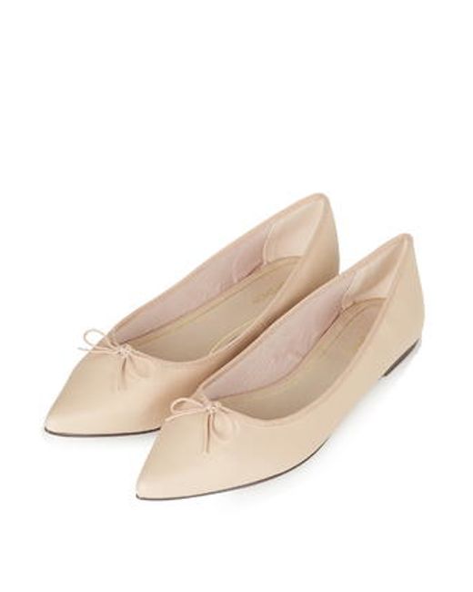Topshop Vino Pointed Ballet Flats in Beige (Nude) - Save 67% | Lyst