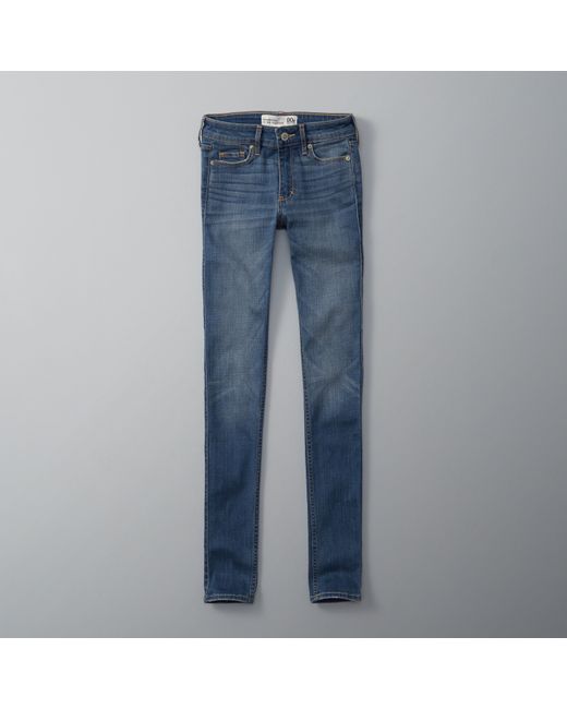 Abercrombie & fitch Super Skinny Jeans in Blue Lyst