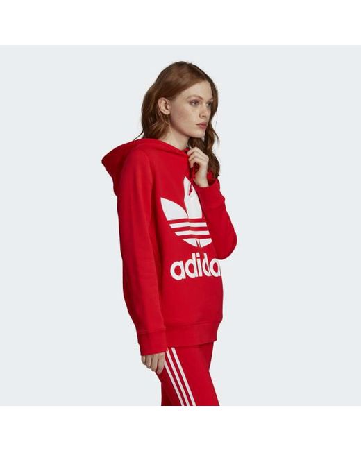 adidas V day Trefoil Hoodie in Red Lyst adidas V day Trefoil Hoodie in Red Lyst