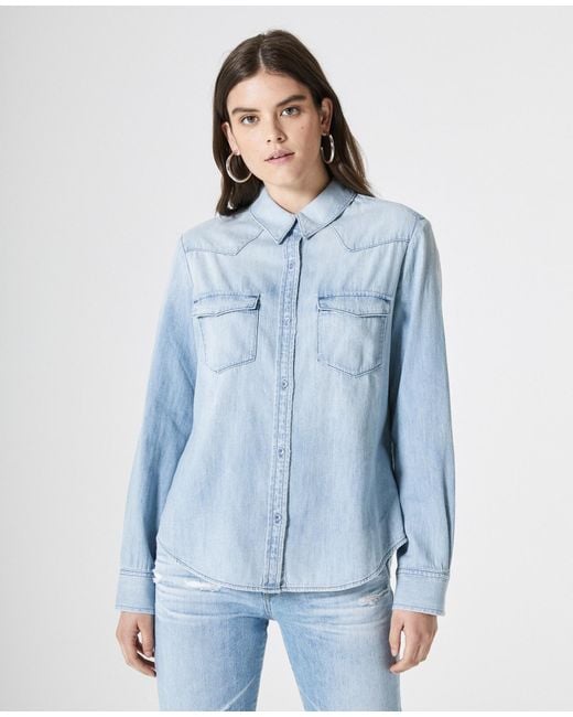 AG Jeans The Deanna Shirt in Blue - Lyst