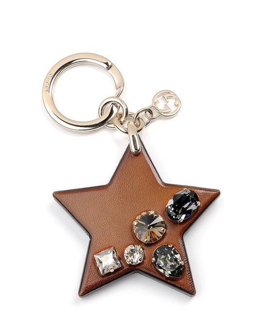 Gucci Star Leather Keyring in Brown Lyst
