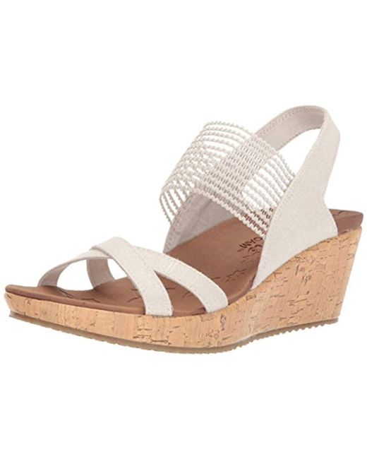 Skechers Beverlee-high Tea Wedge Sandal in Natural - Save 13% - Lyst