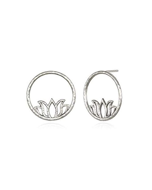 Lyst Satya Jewelry Lotus Earrings Hoop Earring Silver One Size Satya Jewelry Metallic Lotus Earrings Hoop Earring Silver One Size Lyst