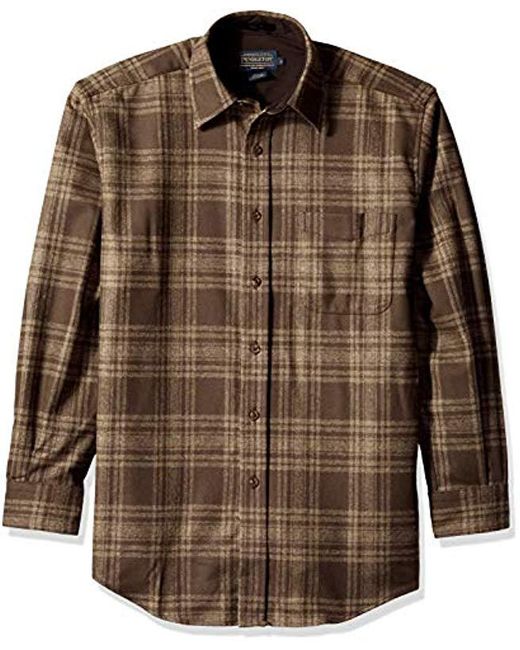 Lyst - Pendleton Long Sleeve Button Front Classic Lodge Shirt in Brown ...