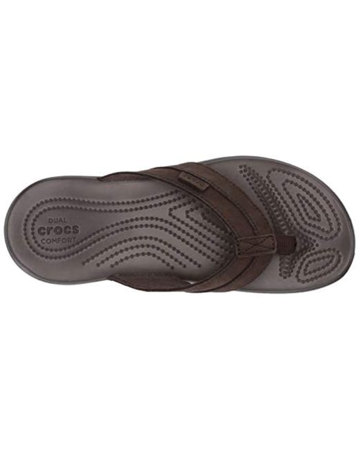 crocs santa cruz leather flip