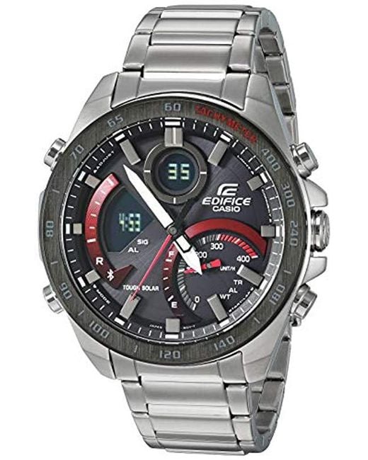 edifice g shock stainless steel dual time