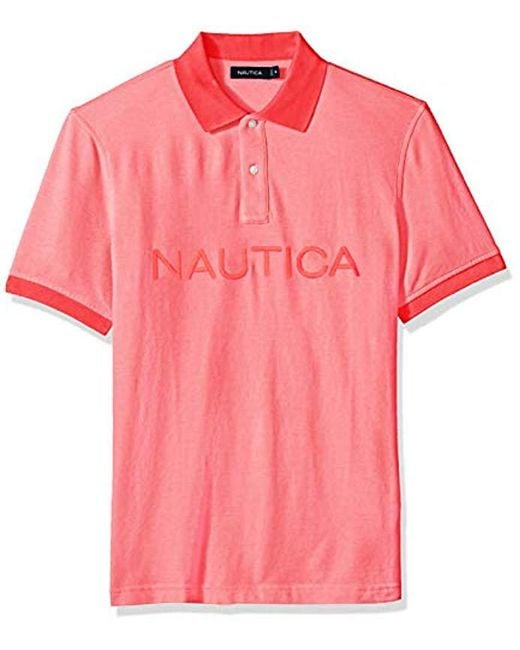 Download Lyst - Nautica Short Sleeve Cotton Pique Oxford Polo Shirt ...