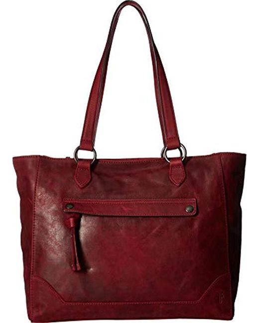 Lyst Frye Melissa Zip Tote in Red Save 0.2512562814070378