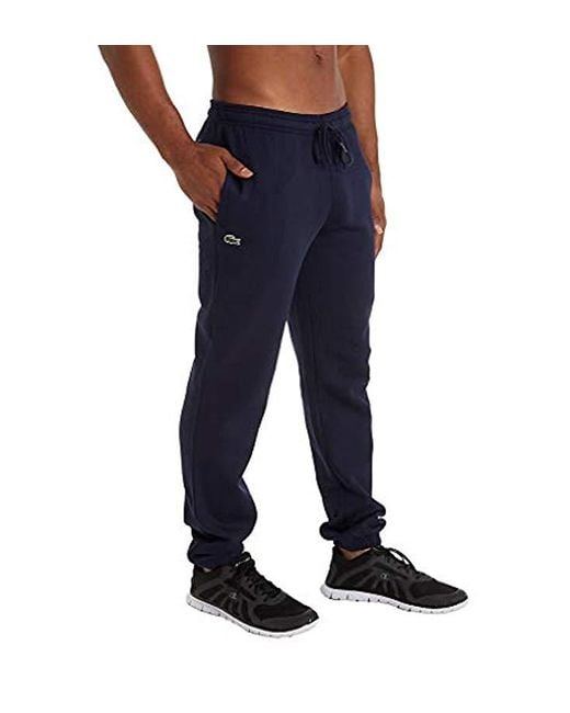 lacoste slim cuffed fleece pants