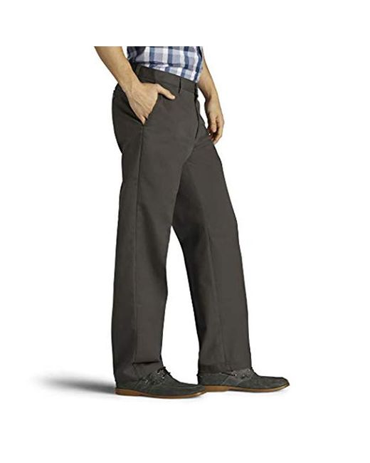 lee men's total freedom stretch relaxed fit flat front pant