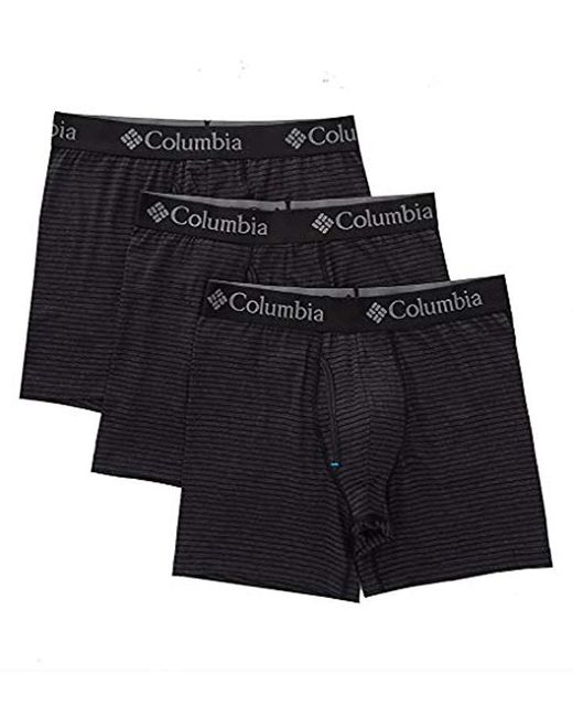 Columbia Performance Cotton Stretch Boxer Brief-3 Pack in Black for Men ...
