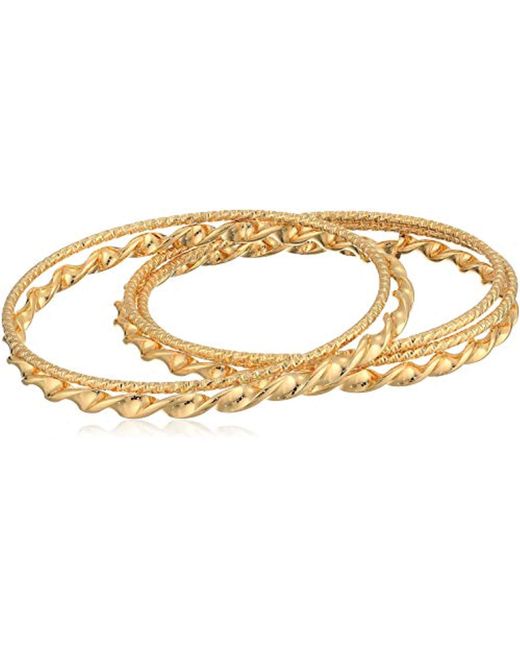 Napier Gold Bangle Set Bracelet, 0 in Metallic - Lyst