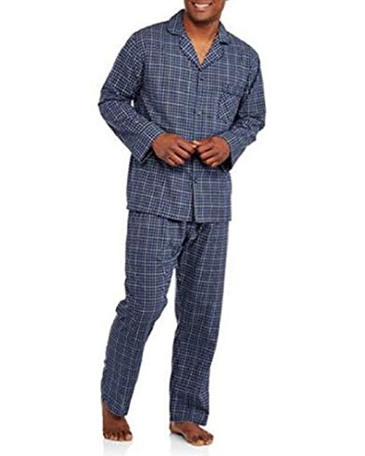 Lyst - Hanes Woven Plain-weave Pajama Set in Blue for Men