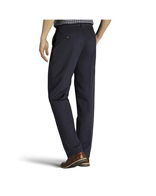 lee men's total freedom relaxed classic fit flat front pant