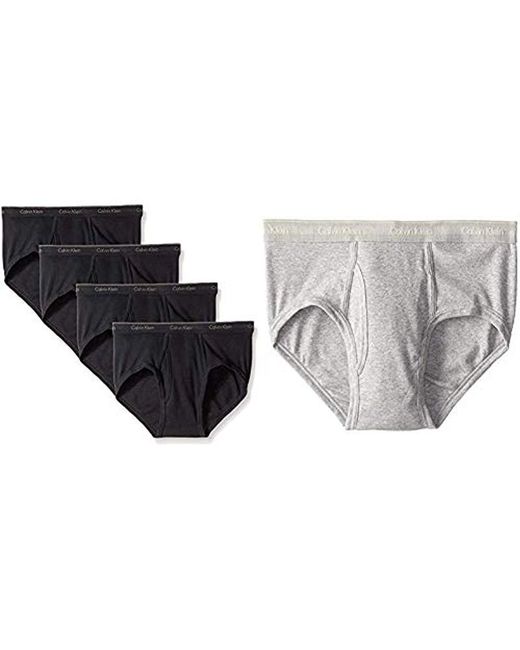 Calvin Klein Cotton Classics Multipack Briefs, Black, Small And Heather