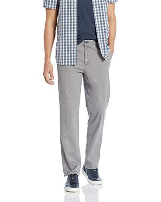 Izod Saltwater Stretch Flat Front Straight Fit Chino Pant in Gray for ...