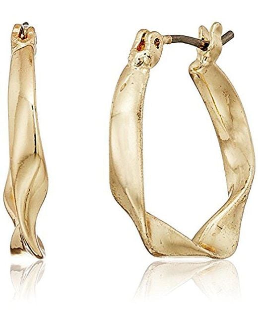 Lyst Nine West Gold Tone Hoop Earrings In Metallic Save Nine West Metallic Gold Tone Hoop Earrings Lyst