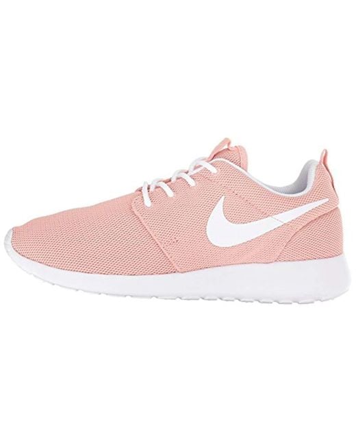 Nike 's Roshe One Trainers in Pink Lyst Details about Wmns Nike Roshe One Rosherun Blue Barely Rose Pink Women Running Shoe 844994 405