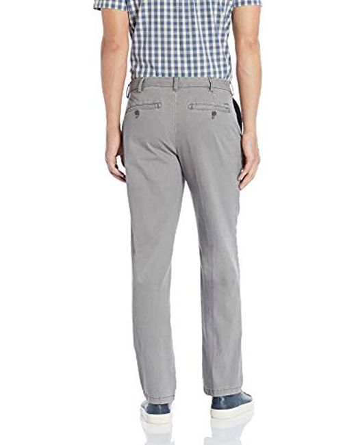 izod men's saltwater stretch flat front straight fit chino pant