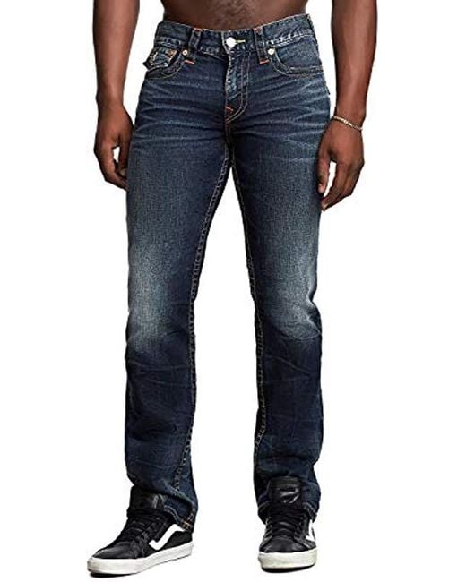 True Religion Ricky Relaxed Straight Fit Jean In Blue For Men Lyst 1680
