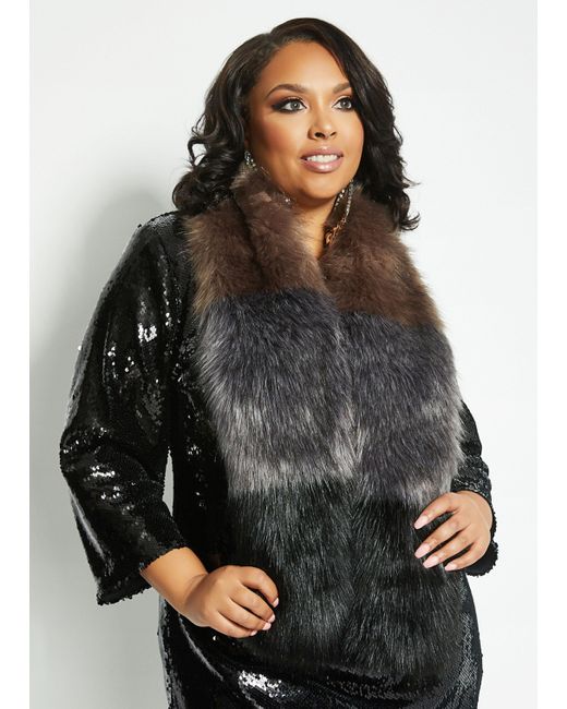 plus size faux fur wrap