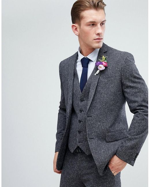 Lyst Farah Winter Wedding Skinny Suit Jacket In Fleck Gray Farah Gray Winter Wedding Skinny Suit Jacket In Fleck For Men Lyst