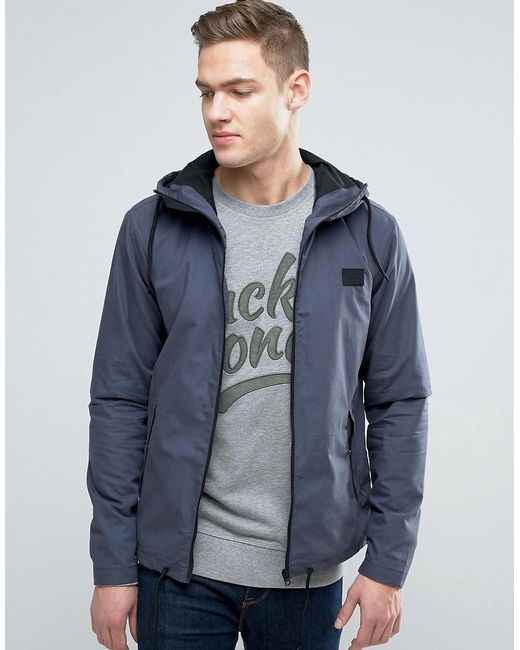 Download Jack & jones Core Light Weight Hooded Jacket in Blue for ...