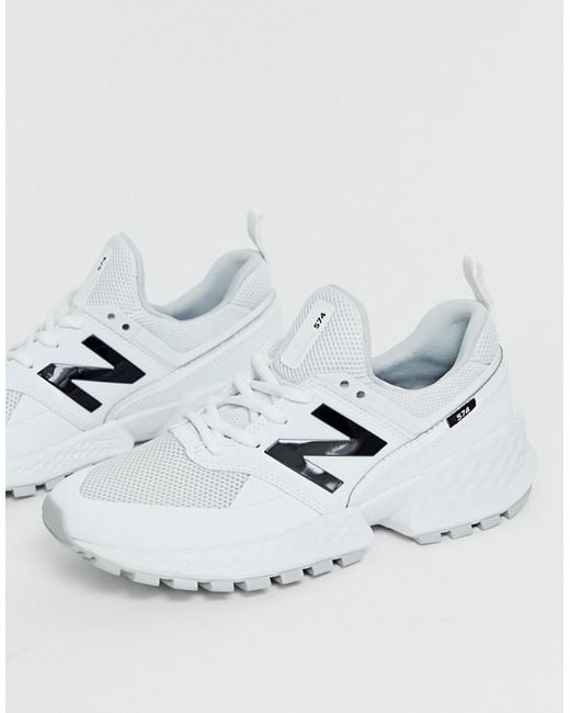 New Balance 574 Sport V2 Triple White Sneakers in White Lyst