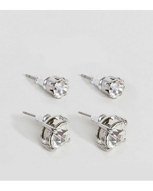 Lyst Asos Crystal Stud Earring Pack Asos Multicolor Crystal Stud Earring Pack Lyst