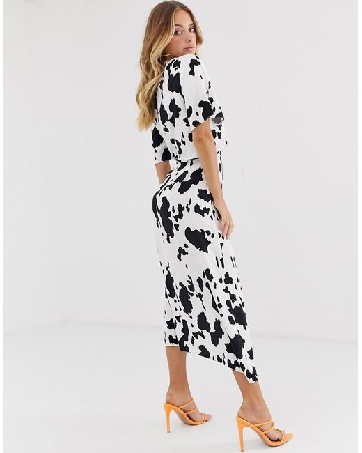 cow print skirt midi