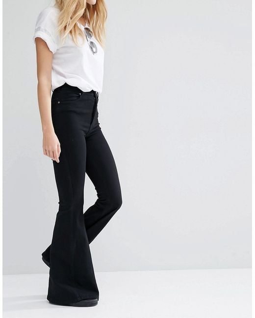 Dr. denim Tracy High Waist Skin Tight Super Flare Jeans in Black | Lyst