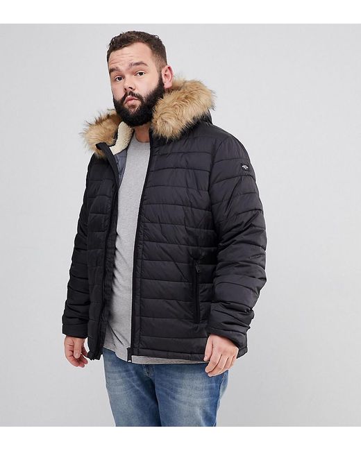 Lyst - Schott Nyc Plus Rocky 2 Puffer Bomber Hooded Detachable Faux Fur ...