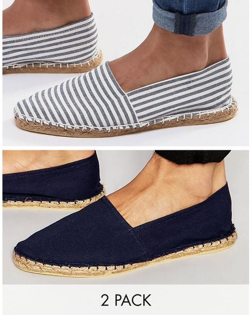 Asos Canvas Espadrilles With Stripe in Natural for Men | Lyst