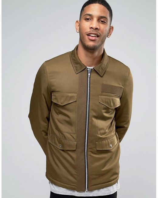Asos Military Jacket With M65 Styling In Khaki in Green for Men | Lyst