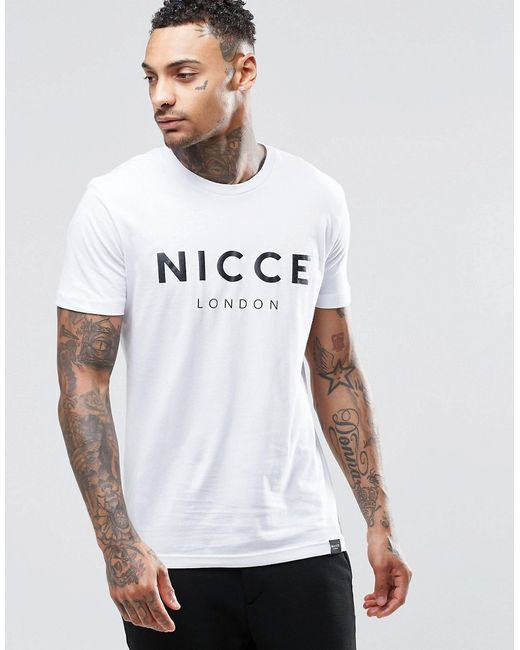 Nicce london Logo T-shirt In White in White for Men - Save 54% | Lyst