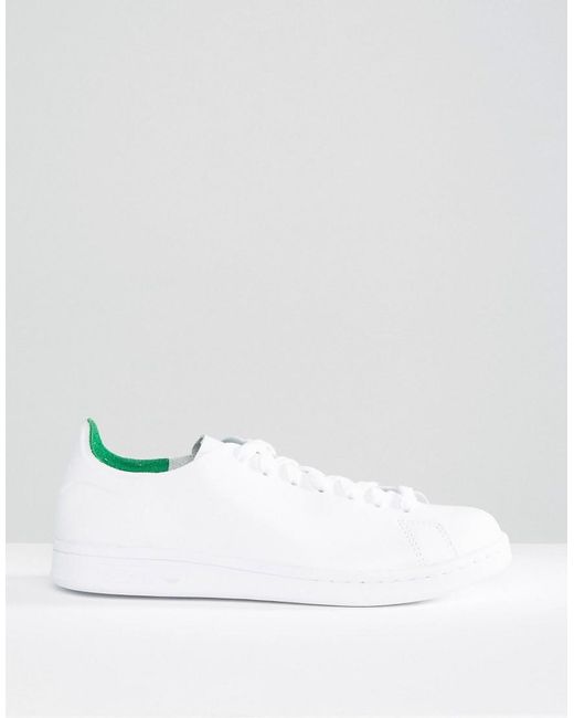 adidas originals originals clean white leather stan smith trainers in white lyst adidas originals originals clean white leather stan smith trainers in white lyst