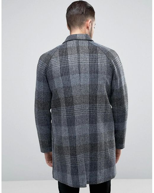 Mens Knitted Stand Collar Wool Blend Tweed Coats Long Jackets At Gallery