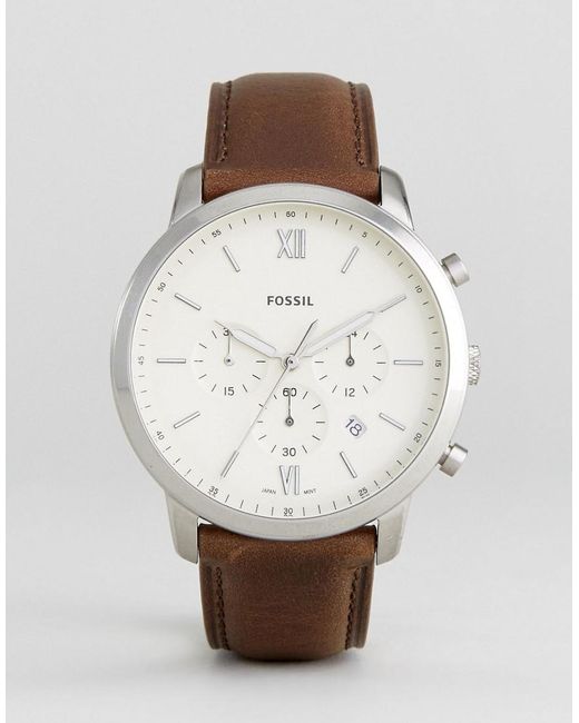 Lyst - Fossil Fs5380 Neutra Chronograph Leather Watch In Brown in Brown