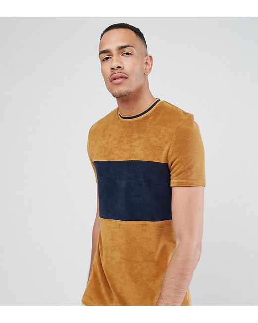 Lyst - Asos Tall T-shirt In Towelling With Cut And Sew Body Panel And ...
