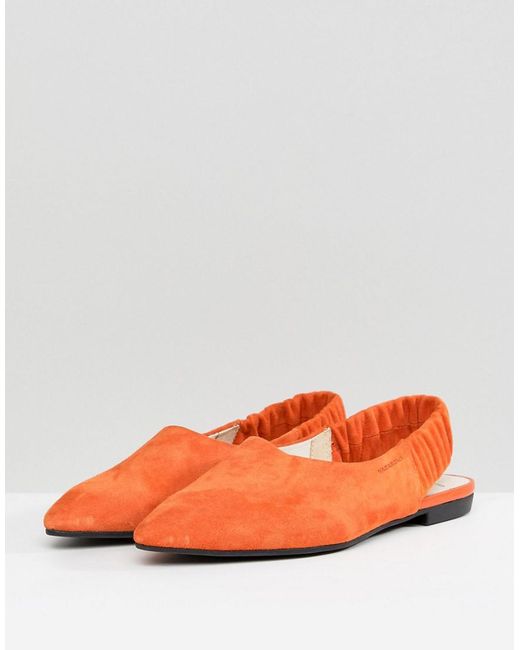 orange slingbacks