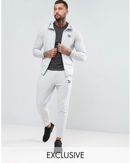 puma grey fleece tracksuit